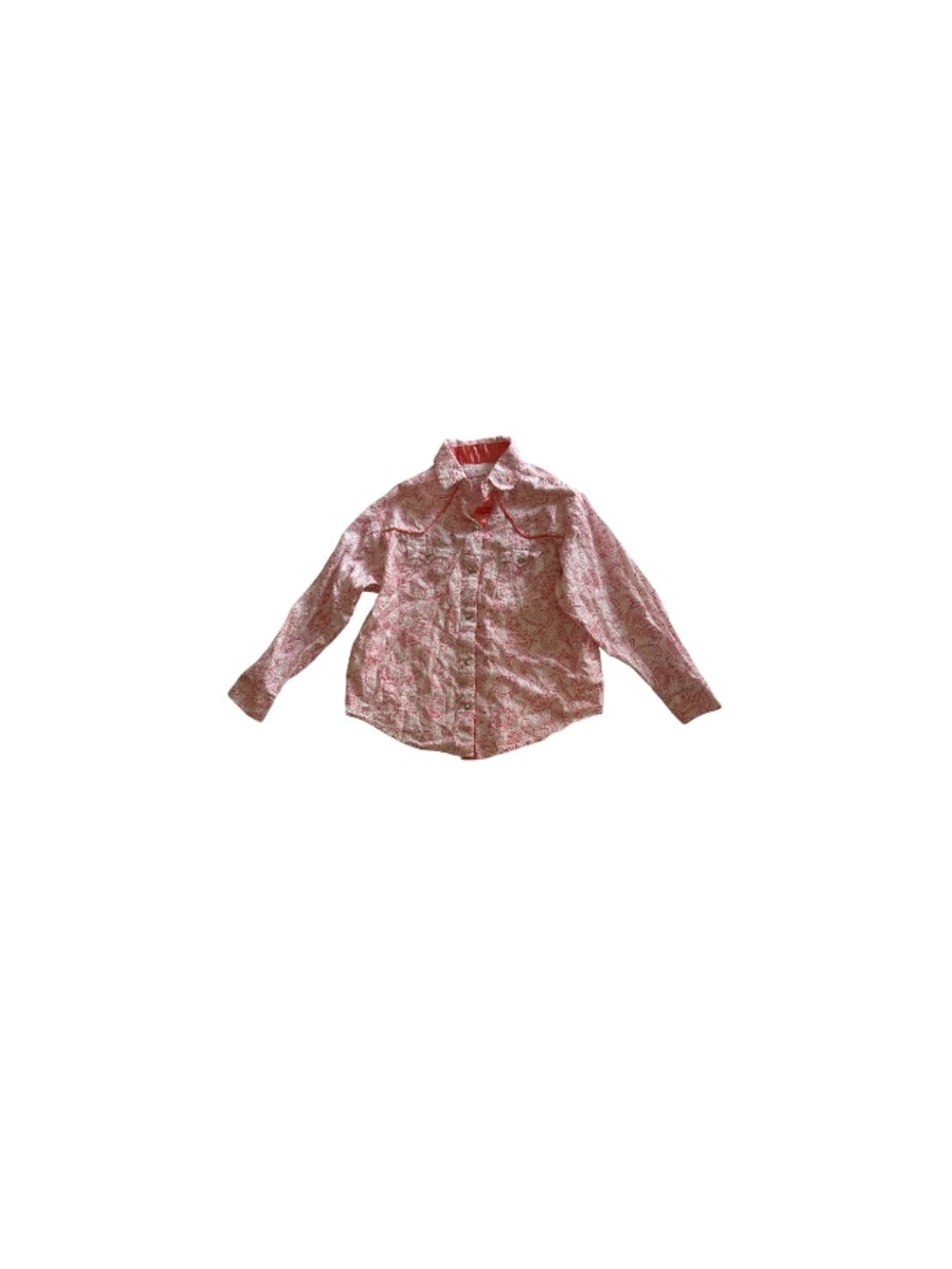 Panhandle Slim Vintage Pink Paisley Western Shirt - Girl’s Size Medium (6)